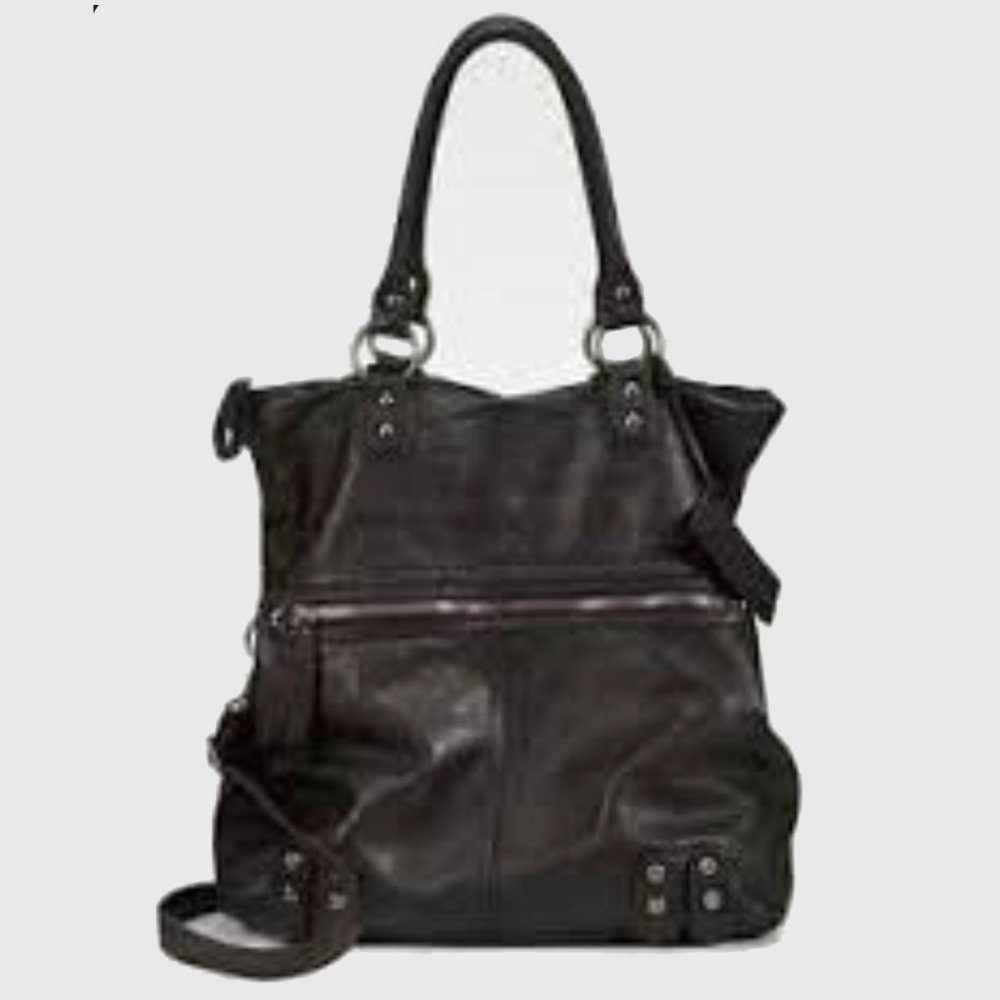 Linea Pelle Black Dylan Foldover Tote